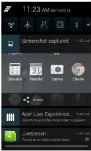 ACER Liquid Z205 - Notification and status area - 2
