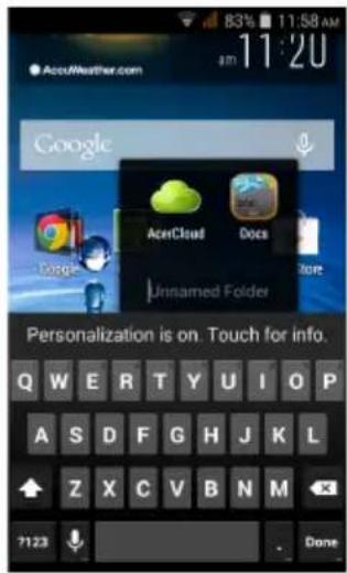 ACER Liquid Z205 - Adding or removing folders - 2