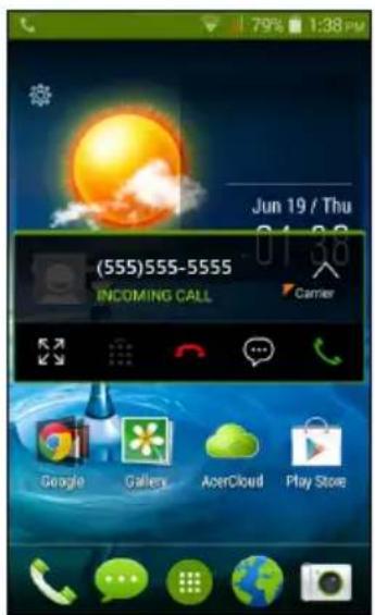 ACER Liquid Z205 - The voice call screen - 1