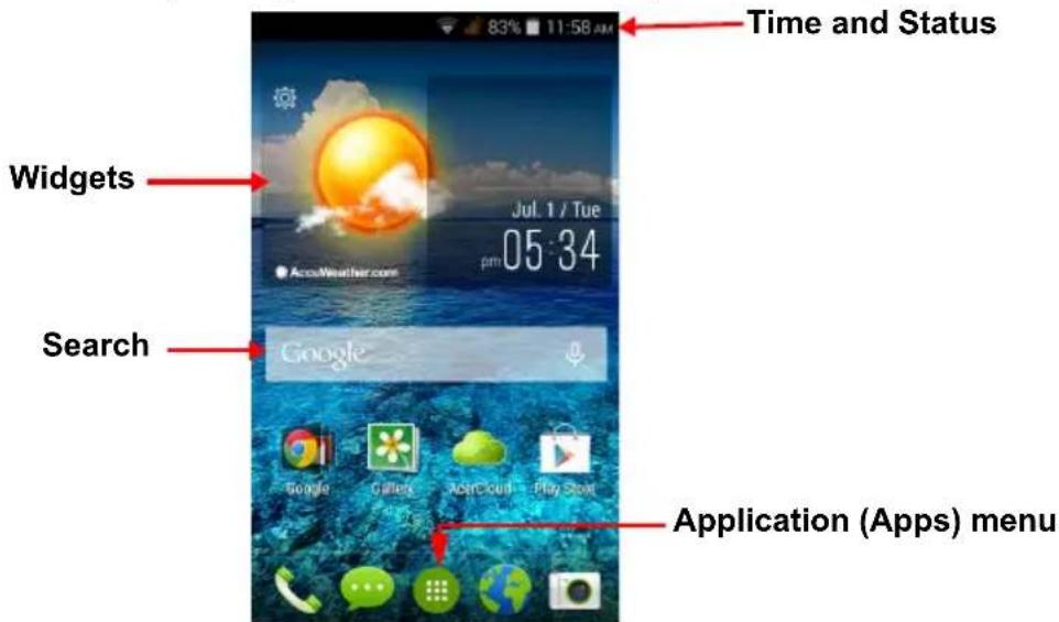 ACER Liquid Z205 - The Home screen - 1