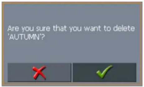 Are you sure that you want to delete 'AUTUMN'?