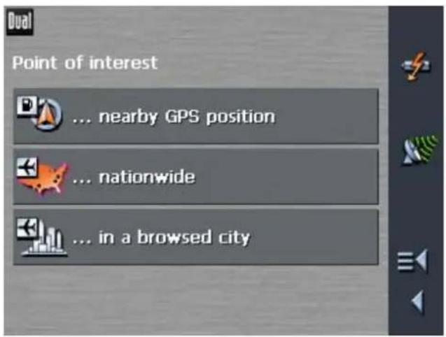 Dual Point of interest ... nearby GPS position ... nationwide ... in a browsed city