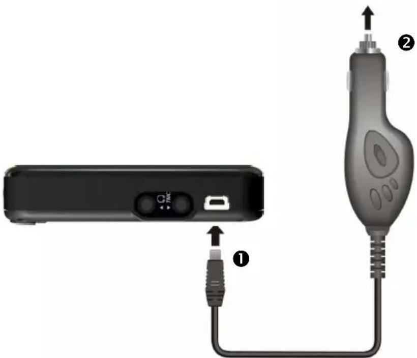 MEDION PNA 3215 - Connecting the Car Adapter - 1
