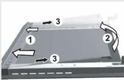 Diagram of a device with numbered components and directional arrows indicating flow or movement