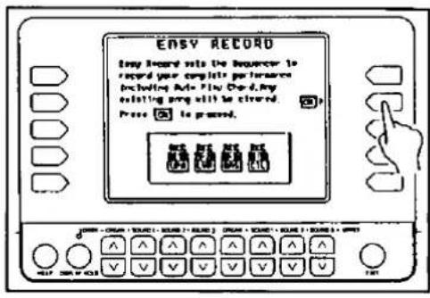 EASY RECORD Easy Record sets the frequency to record your complete performances including Auto-Play Card, any existing req will be closed. Press is pressed.