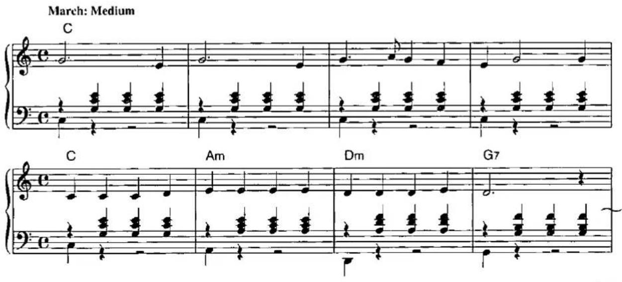 March: Medium C C Am Dm G7 C
