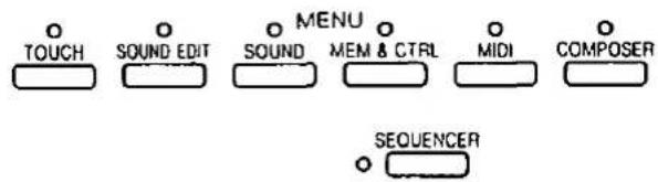 TOUCH SOUND EDIT SOUND MENU MEM & CTRL MIDI COMPOSER SEQUENCER