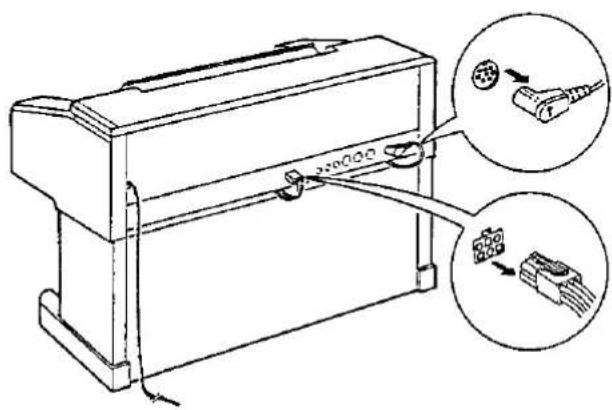 Technical diagram of a mechanical device with labeled components and close-up insets showing internal wiring connections.