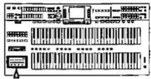 Diagram of a music instrument with labeled keys and control buttons