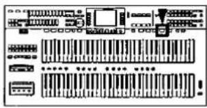 Scanned diagram of a digital logic or circuit board with labeled components and signal lines