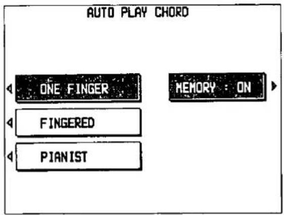 AUTO PLAY CHORD ONE FINGER FINGERED PIANIST MEMORY : ON