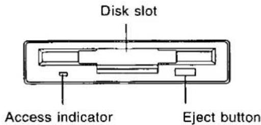 Disk slot Access indicator Eject button