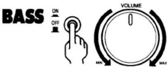 BASS ON OFF VOLUME MIN MAX