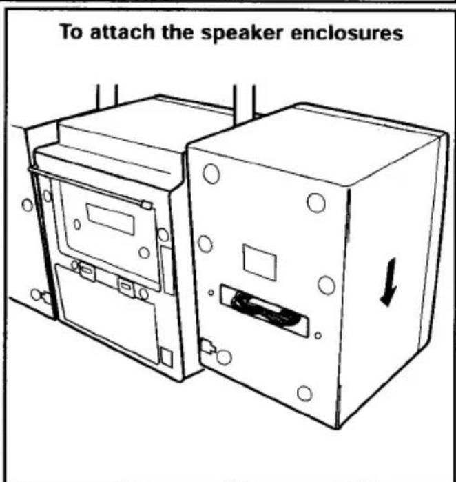 To attach the speaker enclosures