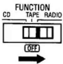 FUNCTION CD TAPE RADIO OFF