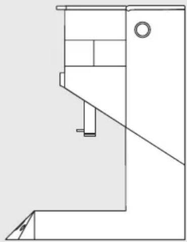 Pure technical line drawing of a mechanical assembly without any text, numbers, or symbols