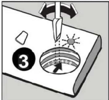 Diagram illustrating a soldering process with labeled components and directional arrows, including a numbered circle and sun icon.