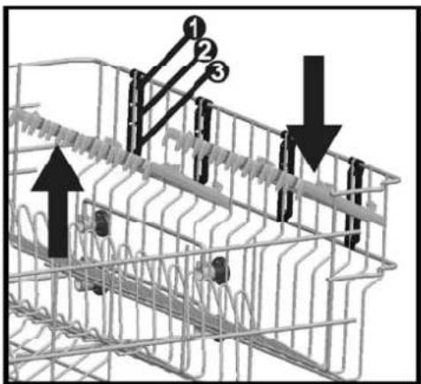 Technical diagram showing a wire mesh structure with numbered components and directional arrows indicating assembly or movement.