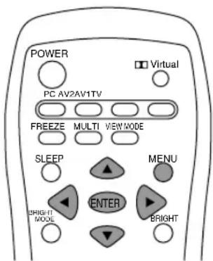 POWER PC AV2AV1TV FREEZE MULTI VIEW MODE SLEEP ENTER BRIGHT MODE BRIGHT MENU