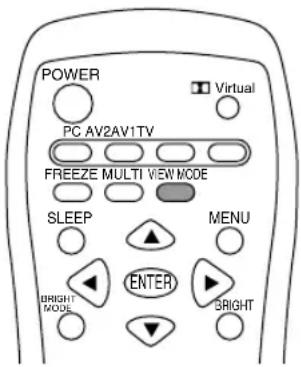 POWER Virtual PC AV2AV1TV FREEZE MULTI VIEW MODE SLEEP MENU ENTER BRIGHT MODE BRIGHT