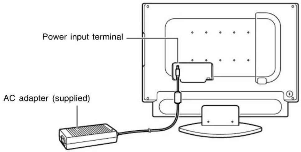 Power input terminal AC adapter (supplied)