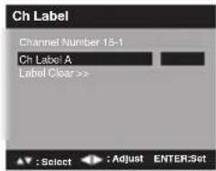Ch Label Channel Number 15-1 Ch Label A Label Clear >>