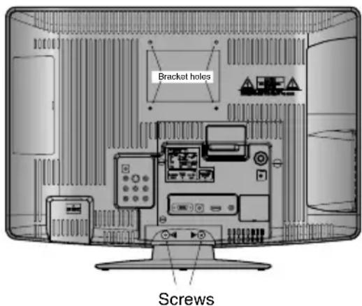 Bracket holes Screws