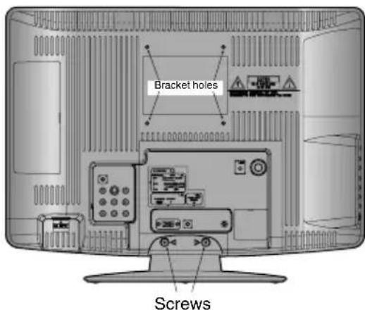 Bracket holes Screws