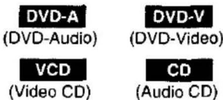 DVD-A (DVD-Audio) DVD-V (DVD-Video) VCD (Video CD) CD (Audio CD)