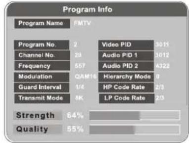 DENVER TFD-1506DVBT - Displaying Information of the Program - 1