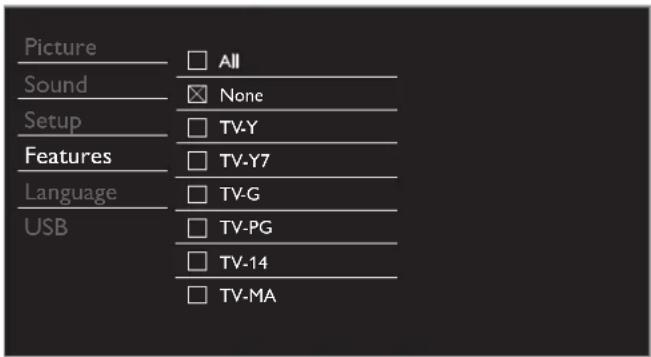 MAGNAVOX 22ME402V - US TV ratings lock - 1