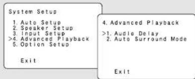 DENON AVR-786S - Press the CURSOR △ or ▽ button to select "Advanced Playback" at the "System Setup" menu, then press the ENTER button. - 1