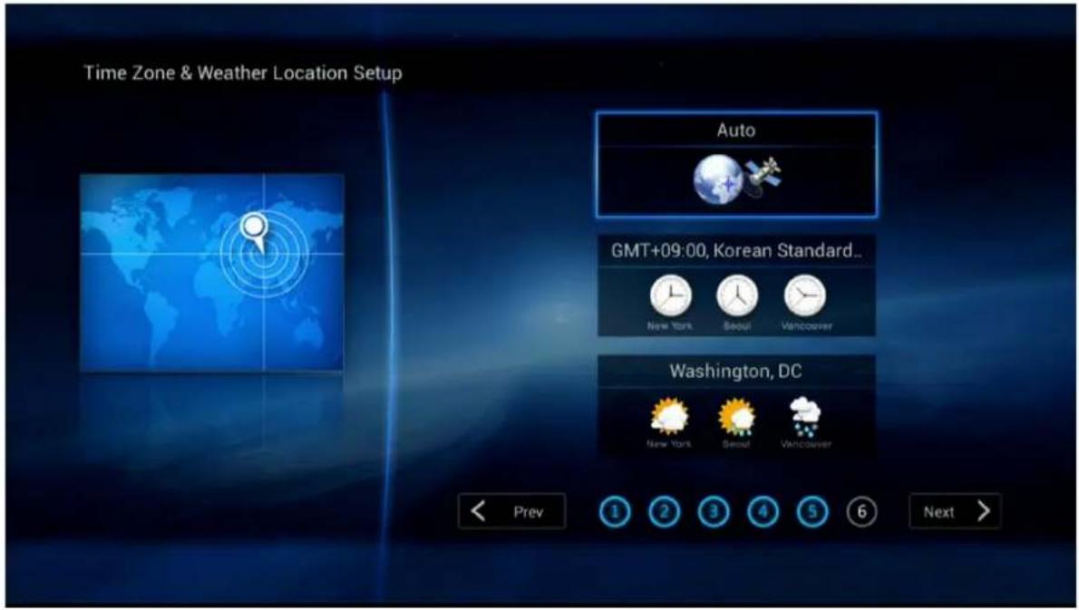 Time Zone & Weather Location Setup Auto GMT+09:00, Korean Standard.. New York Seoul Vancouver Washington, DC Prev 1 2 3 4 5 6 Next >