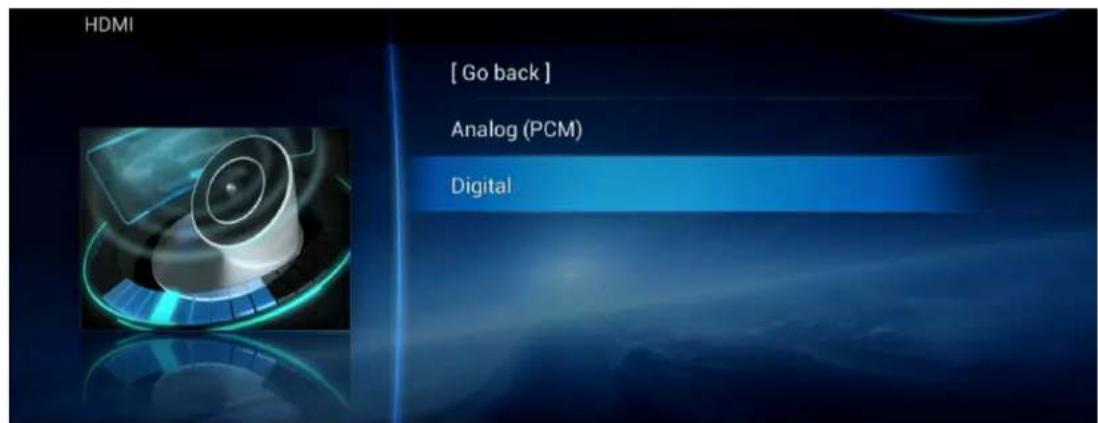 HDMI [ Go back ] Analog (PCM) Digital