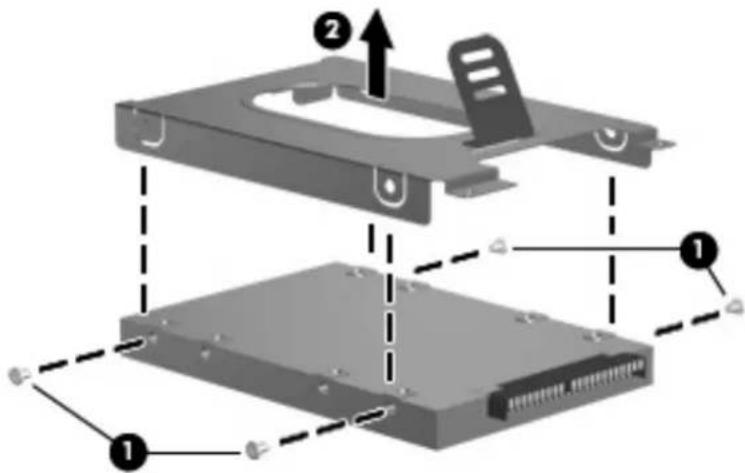 Diagram of a physical storage device showing labeled components including a CD-ROM drive and internal structure with arrows indicating assembly.