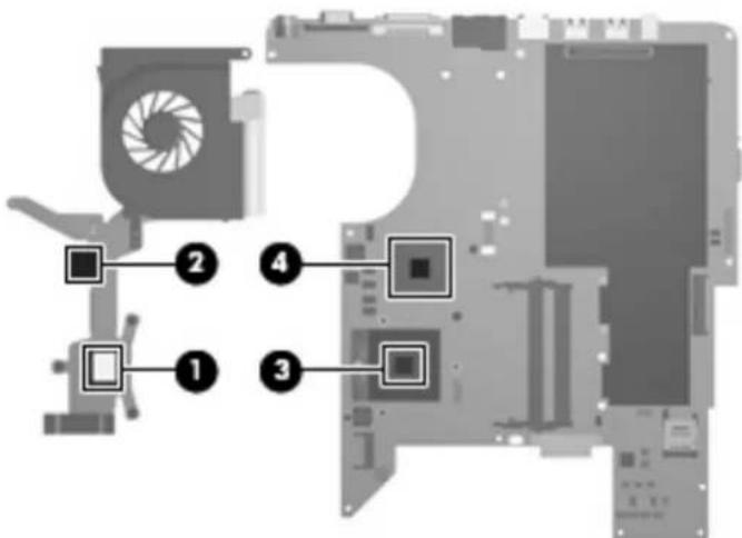Diagram of a computer motherboard with numbered components and labeled parts, likely illustrating a disk drive or processor layout.