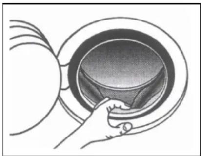 Illustration of a hand placing a bowl into a circular container (no text or symbols)