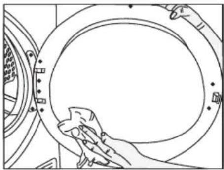 BEKO DE 8433 RX0B - Pluisfilter / Binnenkant vuldeur reinigen - 3