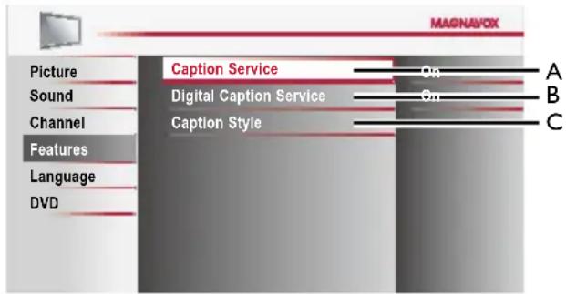 MAGNAVOX 32MD311B - Closed Caption - 1