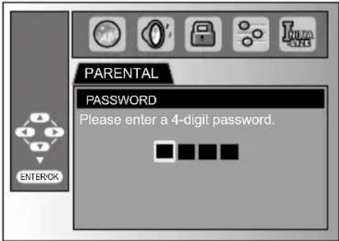 PARENTAL PASSWORD Please enter a 4-digit password. ENTER/OK