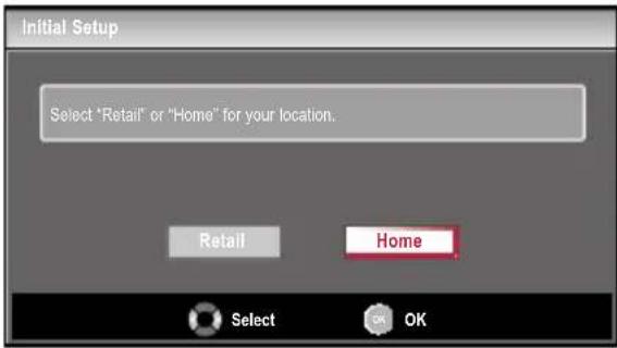 Initial Setup Select "Retail" or "Home" for your location. Retail Home Select OK OK
