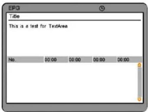 EPG Title This is a test for TextArea No 00:00 00:00 00:00 00:00
