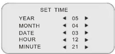 SET TIME YEAR 05 MONTH 04 DATE 03 HOUR 12 MINUTE 21