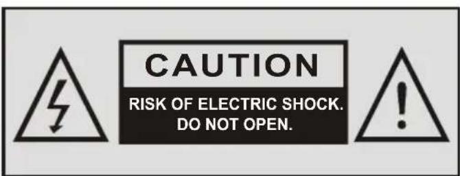 CAUTION RISK OF ELECTRIC SHOCK. DO NOT OPEN.