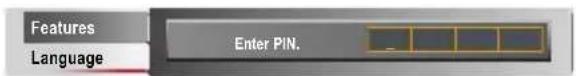 Features Language Enter PIN.