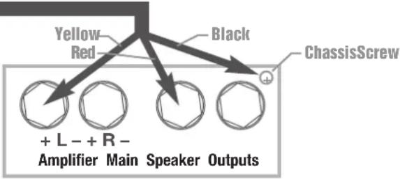 Yellow Red Black ChassisScrew + L - + R - Amplifier Main Speaker Outputs