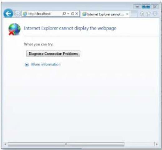 Internet Explorer cannot display the webpage What you can try: Diagnose Connection Problems More information