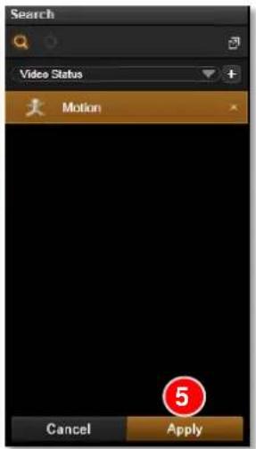 Search Video Status Motion Cancel Apply