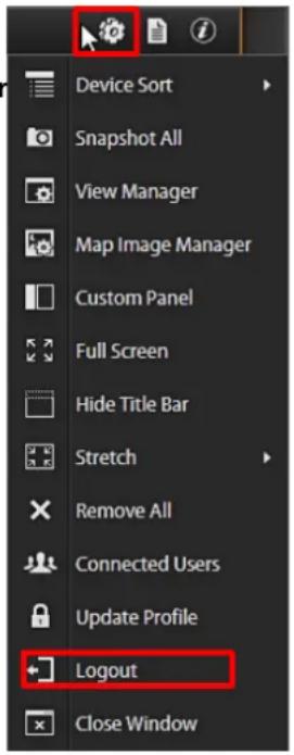 Device Sort Snapshot All View Manager Map Image Manager Custom Panel Full Screen Hide Title Bar Stretch Remove All Connected Users Update Profile Logout Close Window