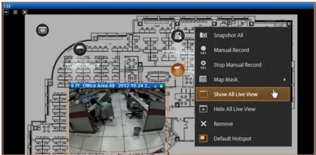 11F 6.7F_Office Area All 2012-10-24 2... Snapshot All Manual Record Stop Manual Record Map Mask Show All Live View Hide All Live View Remove Default Hotspot